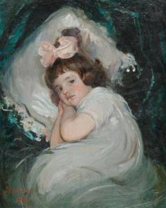 NIKOLSKIJ SERGEJEVITCH ALEXANDER 1884,Portrait of a girl.,1918,Galerie Koller CH 2008-06-20