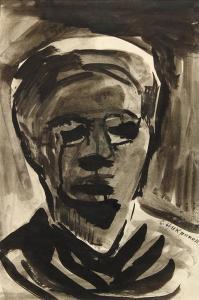 NIKRITIN Solomon Borisovich 1898-1965,Portrait of a Woman,1920,Clars Auction Gallery US 2022-07-16