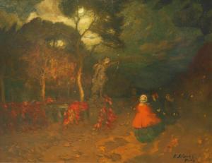 NILOUSS Peter Alexandrovitch 1869-1943,Evening Promenade in the Park,Shapiro Auctions US 2023-10-21