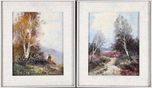 NILSEN Ulf 1950,2 Gemälde Voralpenlandschaften mit Laubbäumen,DAWO Auktionen DE 2019-08-31