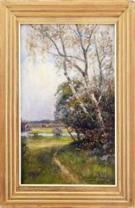 NILSON Severin 1846-1918,Björkar vid vattendrag,Uppsala Auction SE 2019-08-27