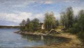 NILSON Severin 1846-1918,Fiskestuga vid sjön Glottran, Kolmården,Lilla Bukowskis SE 2007-09-24