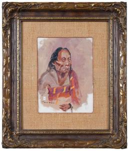 NILSSON Ace 1963,Portrait of a Native American,Brunk Auctions US 2022-05-19
