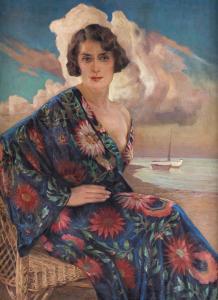 NIRNSTEIN Zygmunt,Portrait of a lady on the background of the Baltic,1931,Desa Unicum 2023-03-16