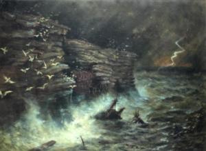 NISBET Herkis Hume 1849-1923,A Ship Wreck near a Coast,Fonsie Mealy Auctioneers IE 2017-11-14