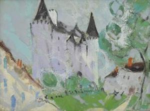 NISHIMURA Keiyu 1909-2000,castle at Loire,1971,Mainichi Auction JP 2024-01-24