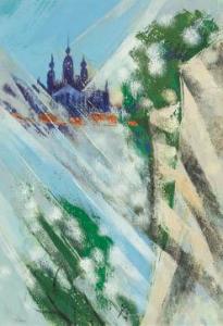 NISHIMURA Keiyu 1909-2000,Donau River in Budapest,Mainichi Auction JP 2023-08-03