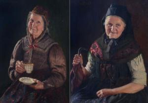 NITSCH Richard 1866-1945,Two Elderly Portraits,Burchard US 2018-01-28