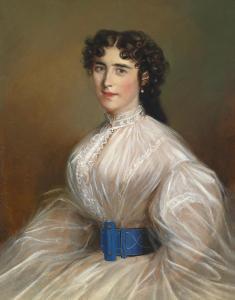 NITSCHNER Jakob Franz 1800-1800,Portrait of a Lady in a White Dress,1865,Palais Dorotheum 2013-09-17