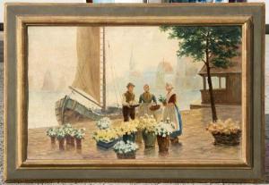 NITZE Alois 1873-1934,Marchand de fleurs sur le quai,Cannes encheres, Appay-Debussy FR 2019-10-12