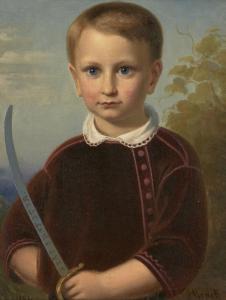 NOACK AUGUST 1822-1905,Portrait of a young boy,1851,Rosebery's GB 2020-09-23
