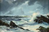 NOBLE Dana Gibson 1915-1977,Storm Brewing Over Choppy Emerald Waters,Simpson Galleries US 2019-09-21