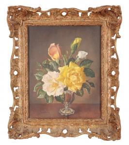 NOBLE James 1919-1989,Still life study of flowers in a glass vase,1957,Duke & Son GB 2024-01-25