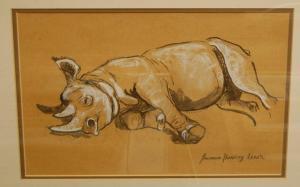 NOBLE Lewis 1967,Resting rhino,Lacy Scott & Knight GB 2018-02-03