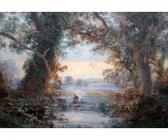 NOBLE Richard Pratchett 1829-1861,Romantic River Landscape,Keys GB 2014-10-03