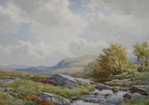 NOEL John Bates 1870-1927,Extensive river landscape with sheep grazing,E. P. Deutsch AT 2007-05-15