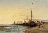 NOEL Jules Achille 1815-1881,Fisher Boats at the Beach,Van Ham DE 2015-11-13