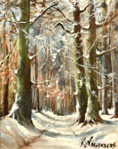NOELANDERS Gaston,A Winter scene of a snow-covered path through the ,John Nicholson 2022-12-21
