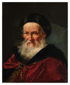 NOGARI Giuseppe 1699-1763,Portrait of a Bearded Man with a Red Cape and Stri,Sotheby's GB 2024-02-01