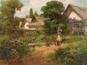 nogradi alexander 1886,Jeune paysanne dans son jardin,Piasa FR 2009-06-24