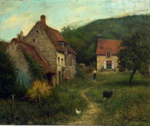 NOIREAUT 1800-1900,Devant la ferme,Gautier-Goxe-Belaisch, Enghien Hotel des ventes FR 2012-10-28
