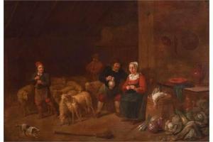 NOLLEKENS Jan Baptist,Merry company of farmers in the stable,AAG - Art & Antiques Group 2015-11-16