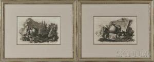 NOLLI Giovanni Battista 1701-1756,Antique Vessels in Landscapes,Skinner US 2016-10-06