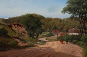 NORDAHL GROVE Fritz 1822-1885,Summer landscape with a farm,1869,Bruun Rasmussen DK 2023-04-10