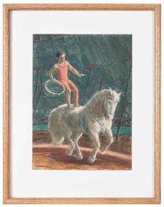 NORDHAUSEN August Henry 1901-1993,Circus Horseback Rider,1946,Brunk Auctions US 2022-05-19