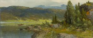 NORDLING Adolf 1840-1888,Schwedische Flusslandschaft mit niedrigen Hügeln u,Leo Spik DE 2017-09-28