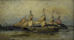 NORDLING Adolf 1840-1888,Skeppet går in i Stockholms hamn - i fonden Kast,Stockholms Auktionsverket 2011-12-06