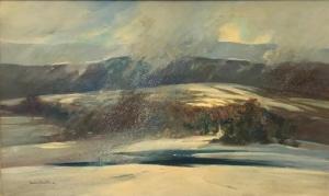 NORDSTRAND Nathalie Johnson,Snowy Winter Landscape with Church in the Distance,Burchard 2020-08-16