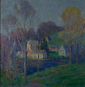 NORDSTROM Carl Harold 1876-1965,Houses along the Pond in Spring,Skinner US 2023-05-24