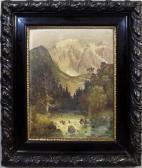 NORDT Max 1895-1979,Kleiner Wasserfall in alpiner Landschaft,Reiner Dannenberg DE 2017-03-13