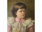 NORMAN F 1896,PORTRAIT OF A GIRL IN A PINK AND WHITE DRESS,1896,Lawrences GB 2015-01-16
