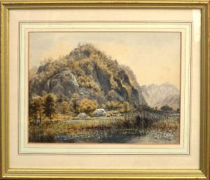 NORMAN George Parsons 1840-1914,Shepherds Crag from the meadows at Lodore,Keys GB 2020-11-20