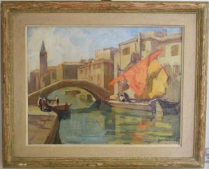 NORMAN Knut 1896-1977,a Venetian canal scene,Charterhouse GB 2017-04-20