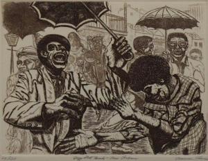 NORMAN MILLET Thomas 1915,Jazz Street Parade - New Orleans,1950,Clars Auction Gallery US 2020-09-13