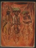 NORMAN MILLET Thomas 1915,Three Figures Riding Donkeys.,Skinner US 2015-11-18