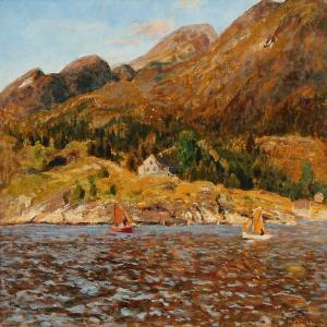 NORMANN Adelsteen 1848-1918,A summer day in Ålesund, Norway,Bruun Rasmussen DK 2015-11-09