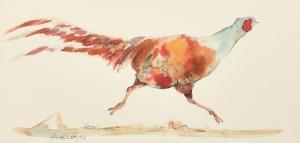 NORRINGTON Claire 1969,a running pheasant,John Nicholson GB 2024-01-24