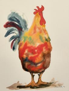 NORRINGTON Claire 1969,a study of a cockerel,John Nicholson GB 2024-01-24