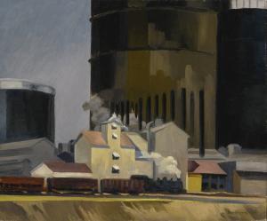 NORRIS Ben 1910-2006,L.A. INDUSTRIAL WITH GAS TANKS,1935,Sotheby's GB 2017-11-13