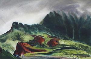 NORRIS Ben 1910-2006,Pali Pass,1945,Clars Auction Gallery US 2015-11-15