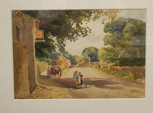 Norris William Foxley 1859-1937,villagers in conversation at Alvescot, Oxfordsh,Lacy Scott & Knight 2018-08-11