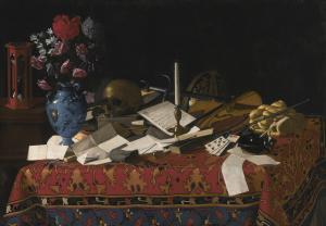 NORTH ITALIAN SCHOOL,A VANITAS STILL LIFE WITH AN HOURGLASS,Sotheby's GB 2017-01-25