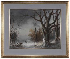 NORTHCOTE James 1822-1904,Wood Gatherers in a Winter Landscape,1886,Brunk Auctions US 2017-03-24