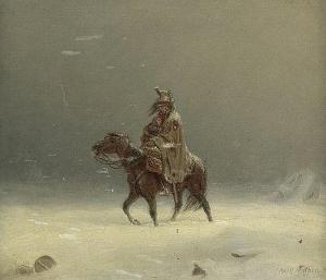 NORTHEN Adolf 1828-1876,Reiter mit Kind in einer Winterlandschaft,Galerie Bassenge DE 2014-05-30