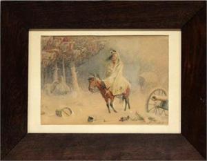 NORTHEN Adolf,Soldat zu Pferd, ein Kind vor Schneesturm schützen,1868,Reiner Dannenberg 2015-12-07