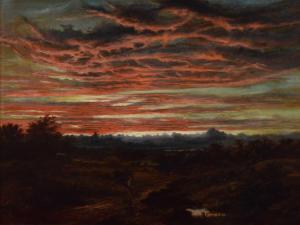 NORTON Benjamin Cam 1835-1900,Sunset on the Surrey Downs,Peter Wilson GB 2022-01-13